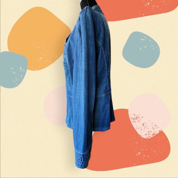 CHICO'S DENIM JACKET Size 2 (L/XL) - Picture 5 of 10